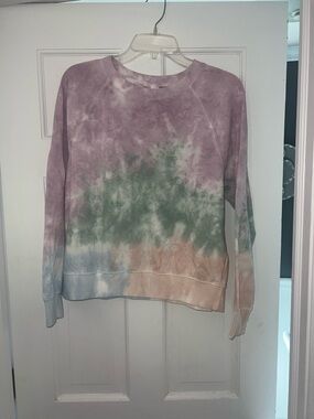 Old Navy Tie-Dye Pullover Sweatshirt in Lavender, Green, Peach, Blue